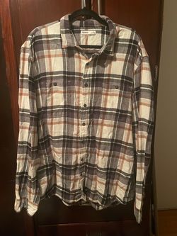 Sonoma Plaid Flannel Button-Up Shirt XXL