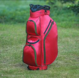 15-Way Golf Cart Bag With Cooler, Shoe Pocket, Rain Hood & Putter Well (Red)