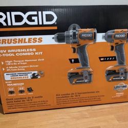 Ridgid R92082 18V 2-Tool Combo Kit w/ 6.0 Ah and 4.0 Ah Max Batteries & Charger