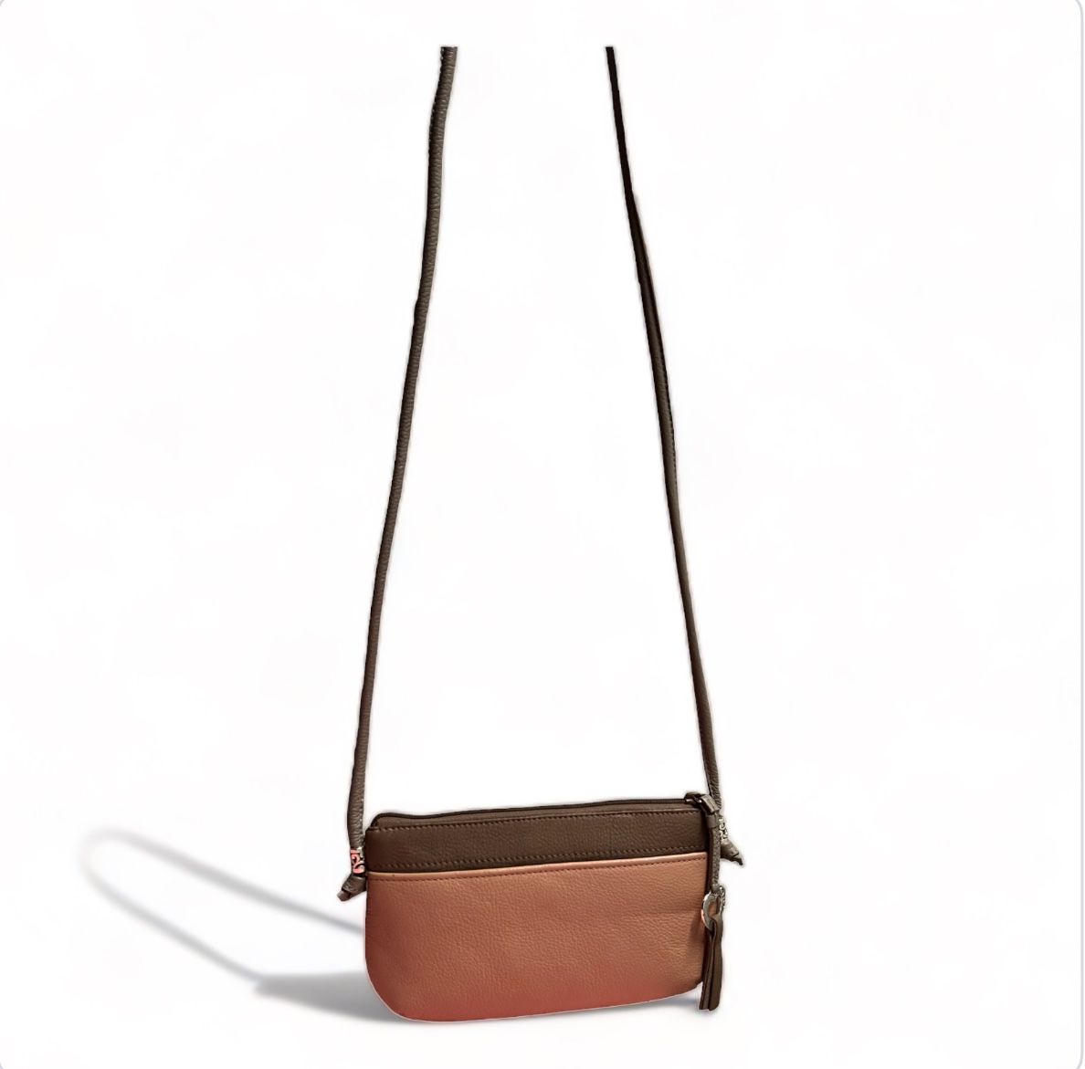 Brighton Zip Wallet brown Clutch Crossbody with one very small issue