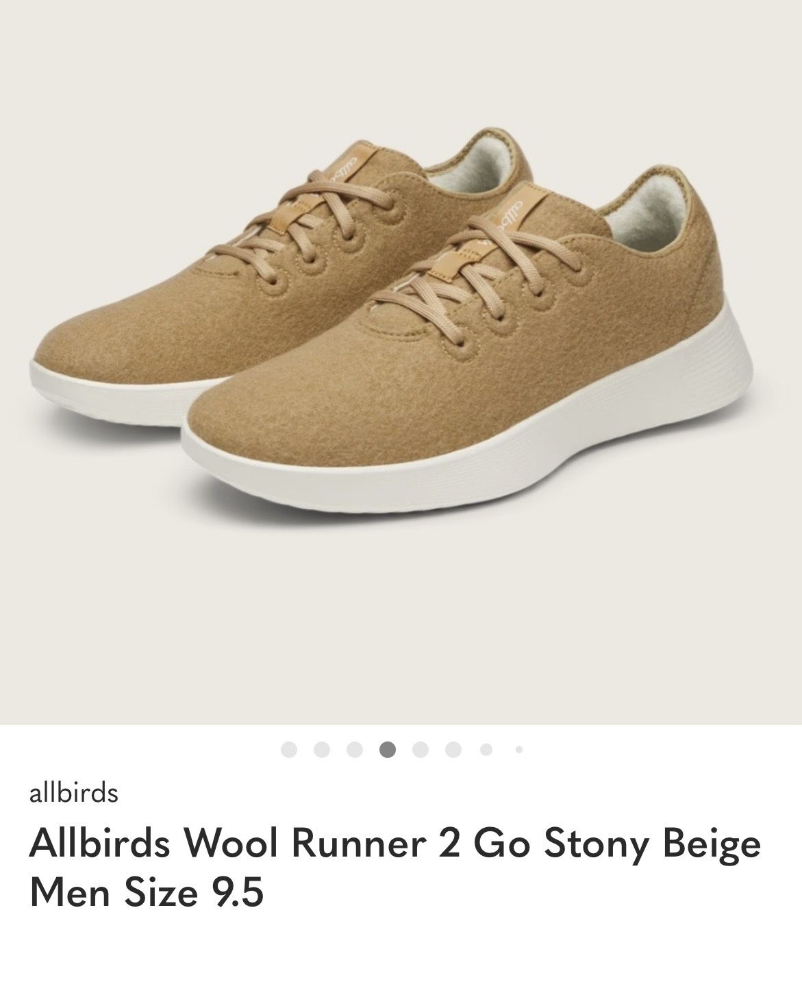 allbirds Wool Runner 2 Go | Beige | Mens 9.5