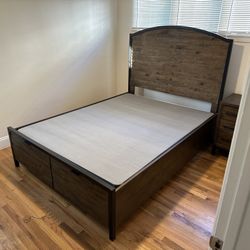 Queen Bed Frame With Under Bed Drawers