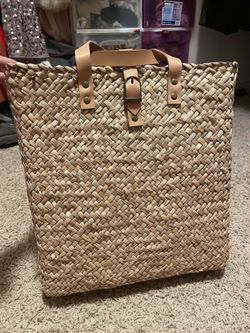 Rectangular Straw Backpack