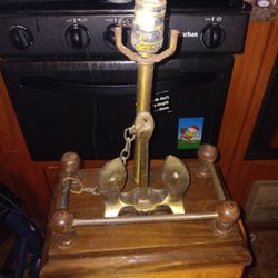 Antique Brass Anchor Table Top Lamp