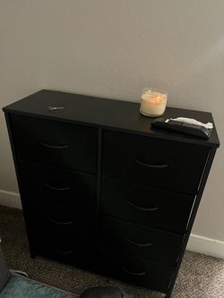 Black 8-Drawer Fabric Dresser