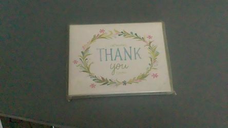 Thank you note cards with envelopes 12 count