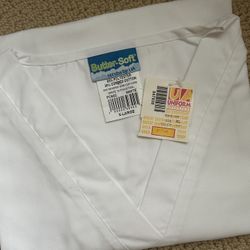 Women’s XL White “Butter-Soft” by UA Scrub Top , NEW!