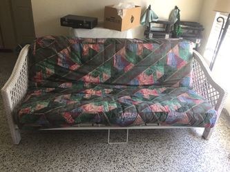 Wicker futon couch