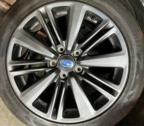 Two Subaru stock wheels
