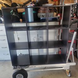 Black bookshelf 3x3