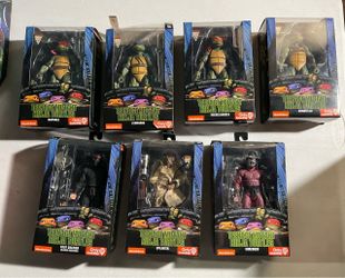 Neca Teenage Mutant Ninja Turtles GameStop exclusive 1990 movie 7 action figures lot / set TMNT