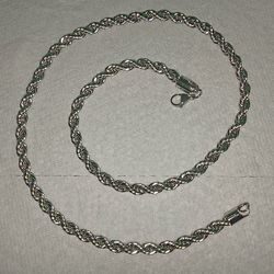 26"inch 7mm 316L Stainless Steel Rope Chain Necklaces 42 Grams Heavy