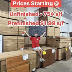 Hardwood Flooring Starting @ 75¢ A s/f