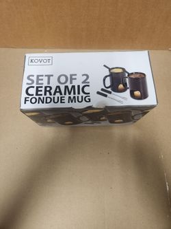 KOVOT Set of 2 Ceramic Fondue Mugs