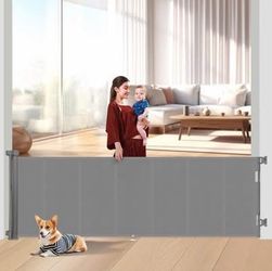 Miumoon 100 Inch Reinforced Retractable Baby Gates 34 Inch Tall