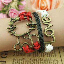 Leather Strand Charm Bracelet