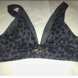 Victoria's Secret Black Animal Print Bralette Size Medium 