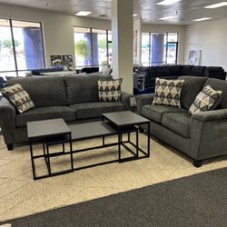 Ashley Sofa And Love Seat Charcoal Grey 