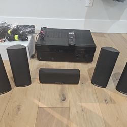 Harman Kardon Home Theater Speakers And SONY 5.1 Receiver With Wirings