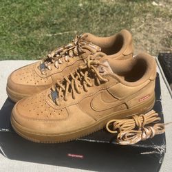 Nike Air Force X Supreme WHEAT Size 8