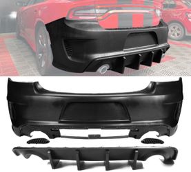 15-23 Charger Rear Bumper Conversion w/ Matte Black Rear Diffuser Lip