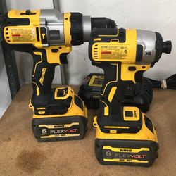 Dewalt Tool Kit FlexVolt Advantage Hammer Drill With 6 Ah Battery Brushless Impact Driver W/6Ah Battery & Charger