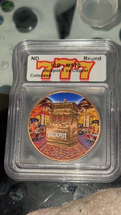 777 Jack Pot casino copper coin