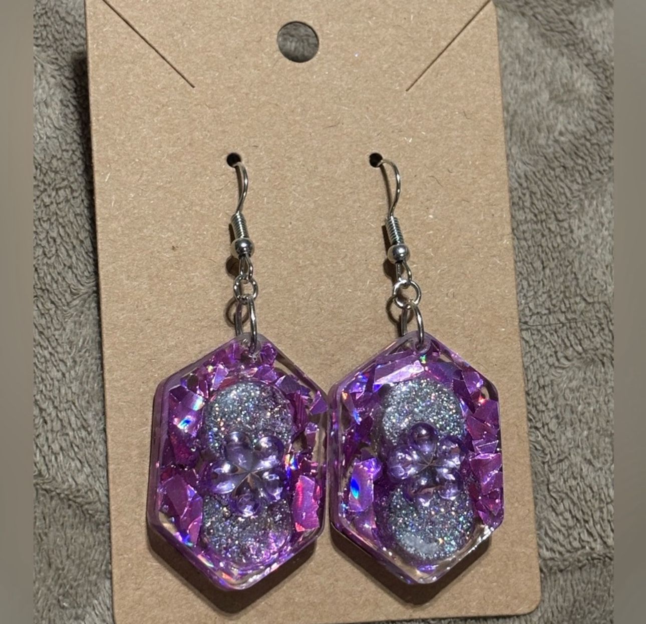 Pink and Purple Confetti Earrings