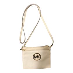 Michael Kors Women’s Small White Leather Crossbody Bag