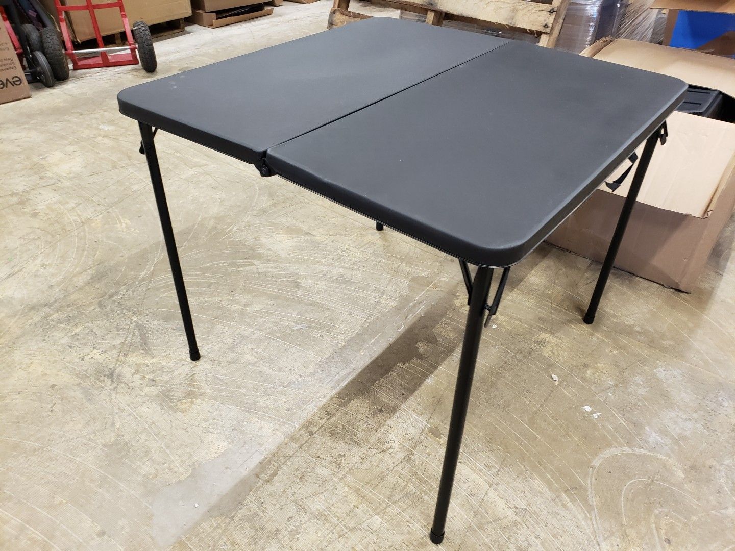 34" Resin Plastic Top Fold-in-Half Table. $28 FIRM each, 3 available