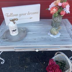 Shabby Chic White Glazed Coffee Table