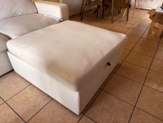 Silk and Snow Aire Soft Cream Storage Ottoman