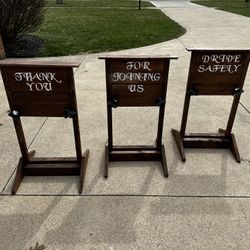3 Handmade Welcome/ Thank You For Coming Wedding Signs 