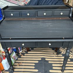 Black Matte Roll top Desk. Antique