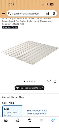 King Size Vertical Wood Slats, Fabric Covered