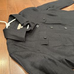 New Women’s Linen blend Black shimmery, button-up shirt, Croft & Barrow, size Medium - $15
