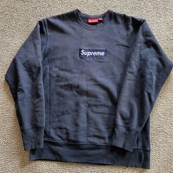 Supreme Navy Crewneck Size Large Vintage
