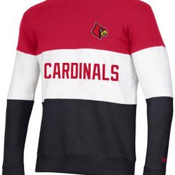 Champion Louisville Cardinals Men’s Red Blocked Crew Sweatshirt (2XL) NEW W/TAG