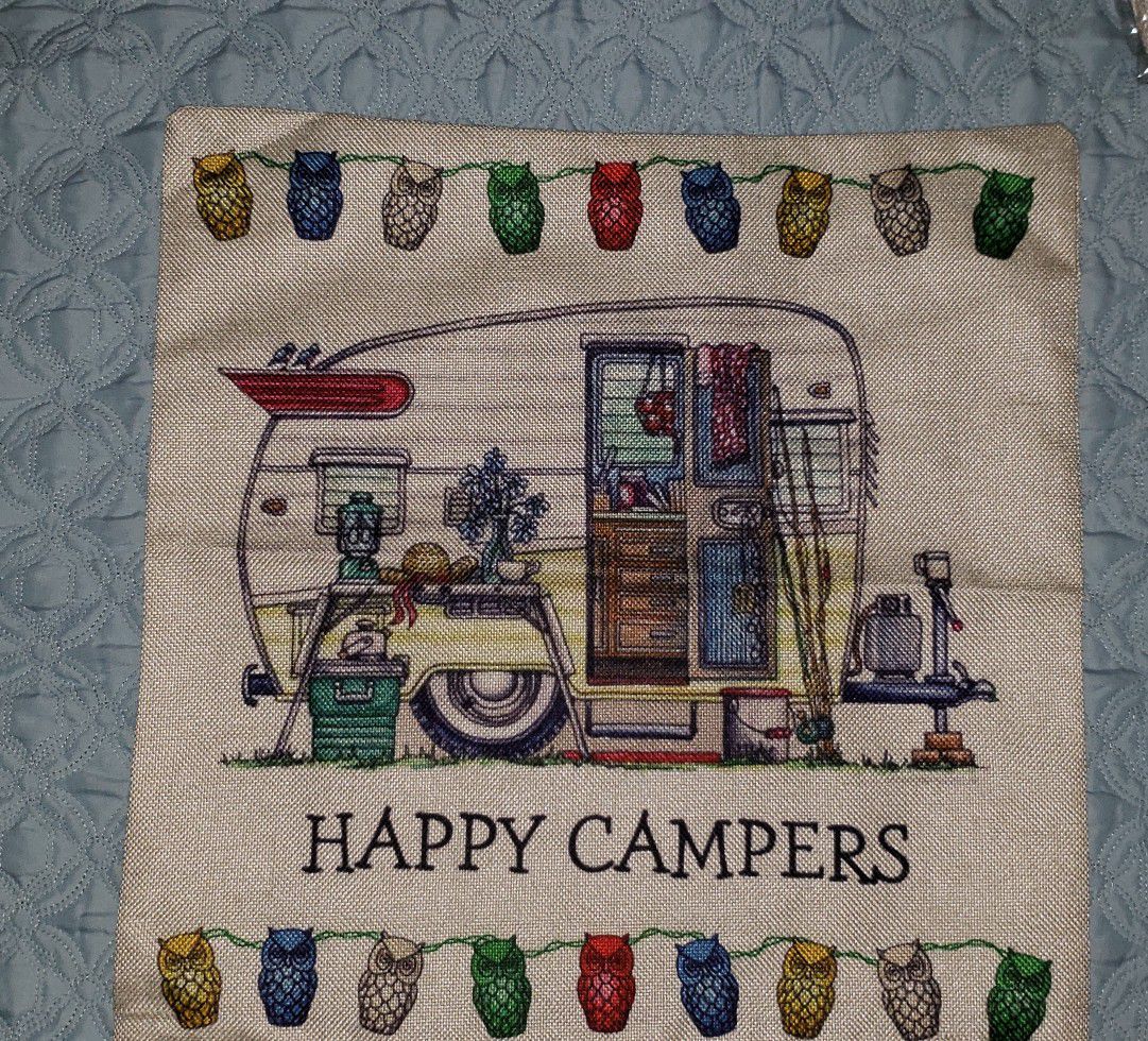 Shasta camper vintage trailer pillow cover