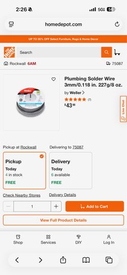 Plumbing Solder Wire 3mm/0.118 in. 227g/8 oz.