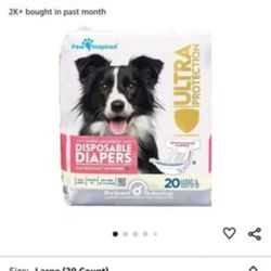 Paw inspired disposable diapers 20 large Dog