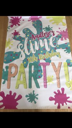 Custom slime party backdrop 4 by 6