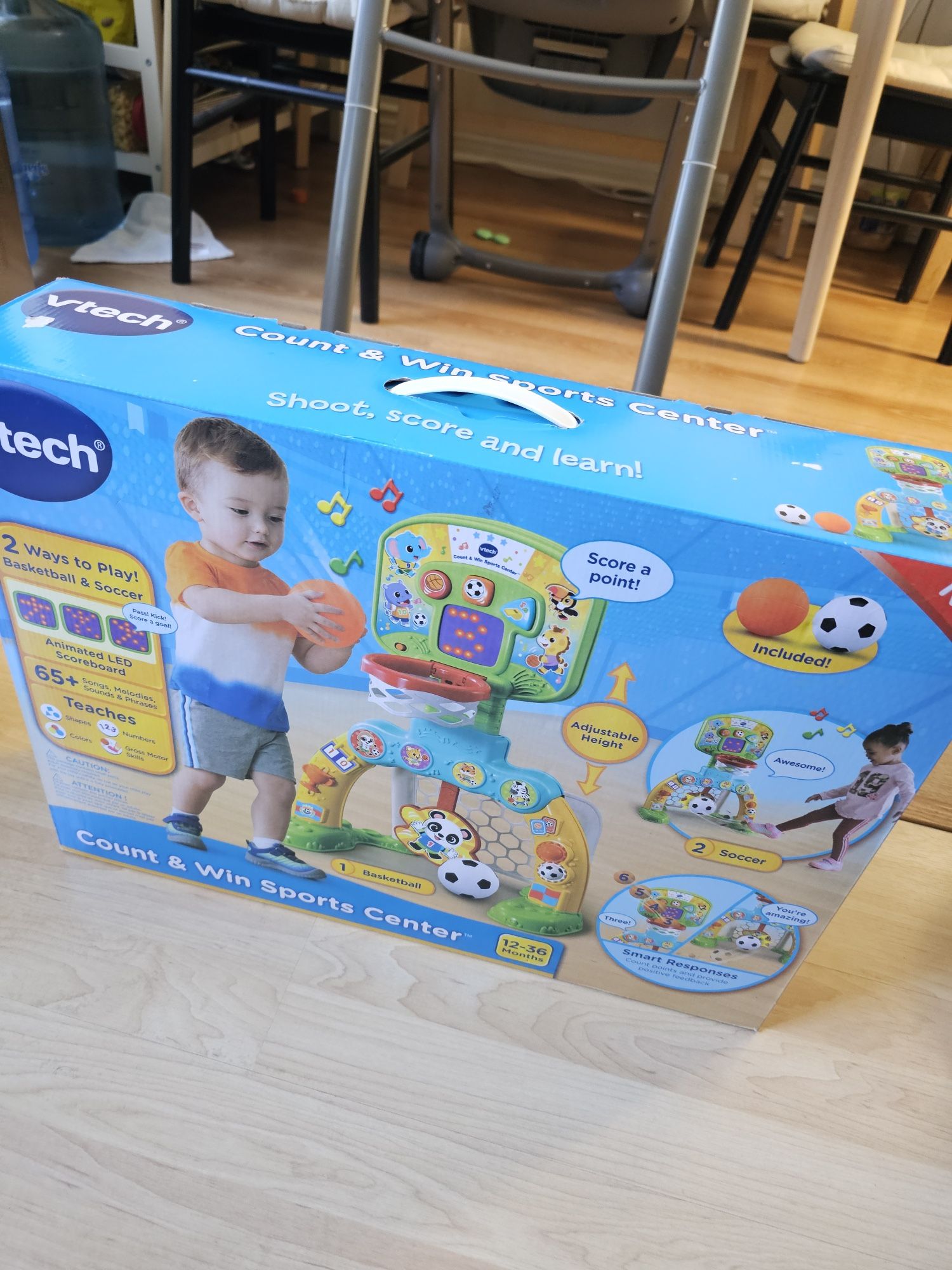 Vtech Count and Win Sports Center with Basketball and Soccer ball