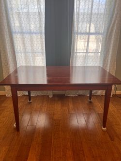 Dark Cherry Wood Rectangular Dining Table
