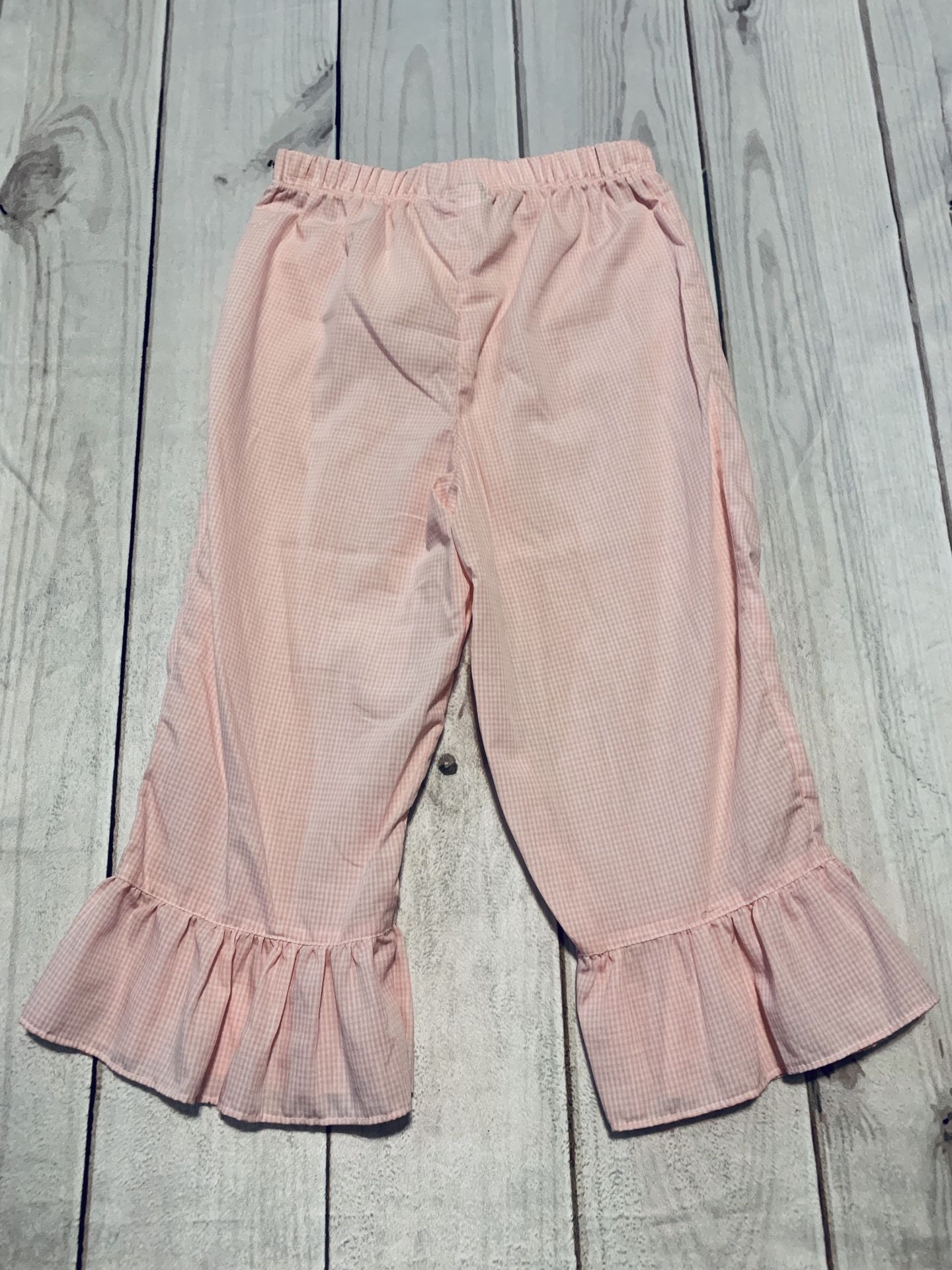 NWT Pink Gingham Ruffle Pants - Size 8