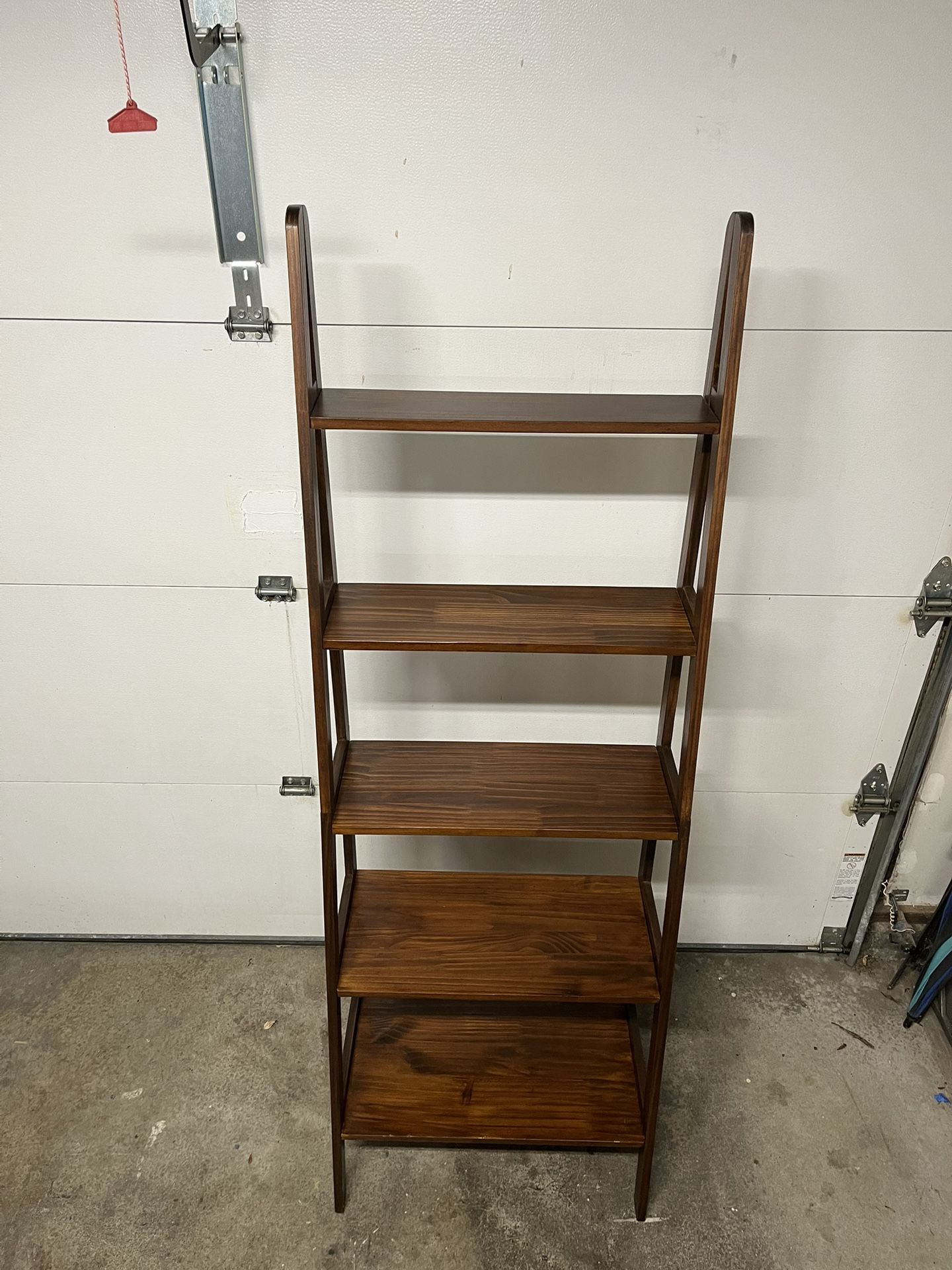 2 Piece Wood Ladder Wall Bookcase in Very Nice Condition