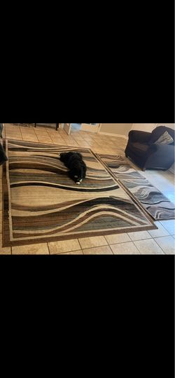 Set of 2 Large Area Rugs + 2 Matching Small Rugs – 4 Rugs Total