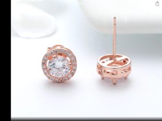 Rose gold stud with cz diamond beautiful earring for love ones