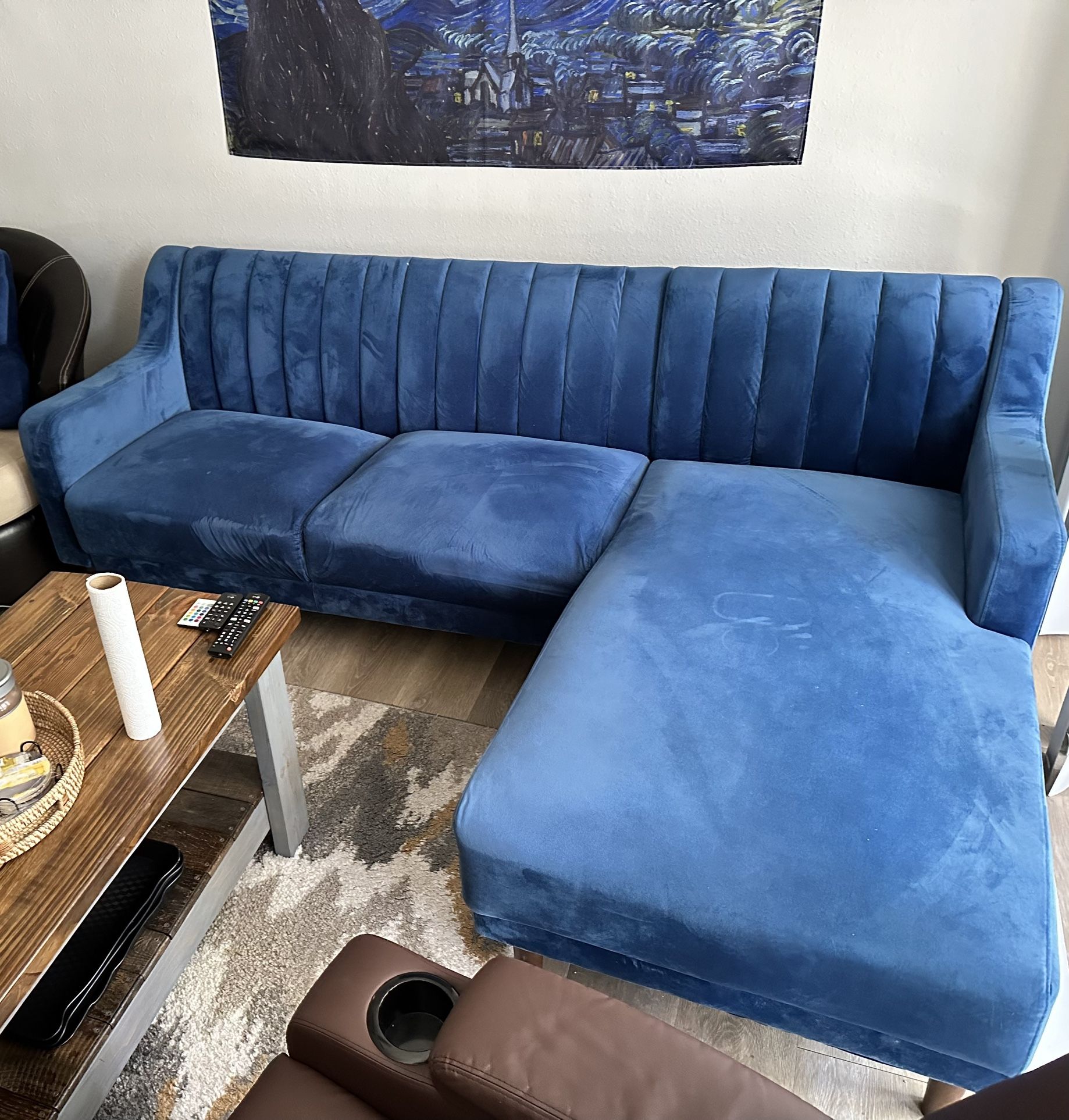 Blue Sectional Couch 