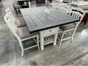 5PC Gray Dining Table Set